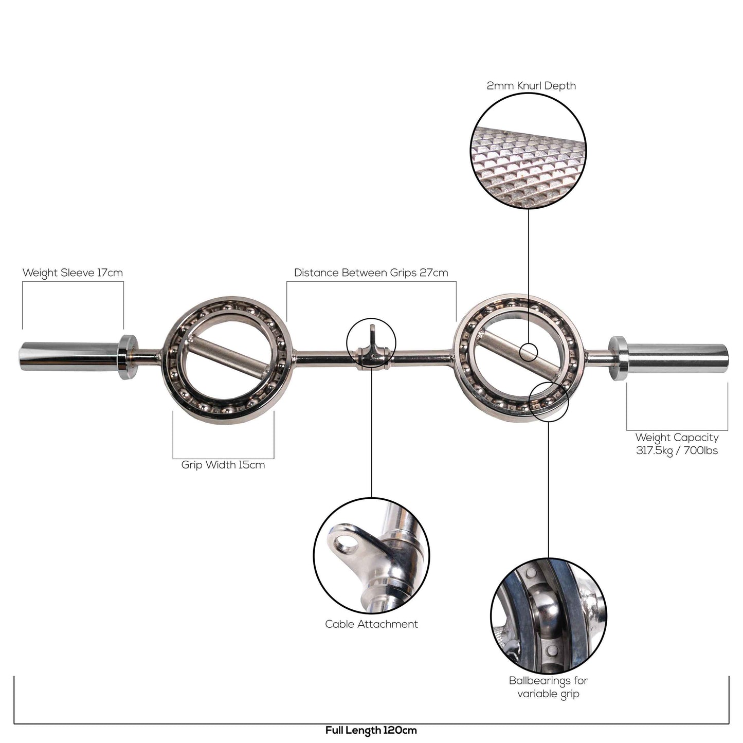 360 Multi Grip Olympic Bar / Cable Attachment