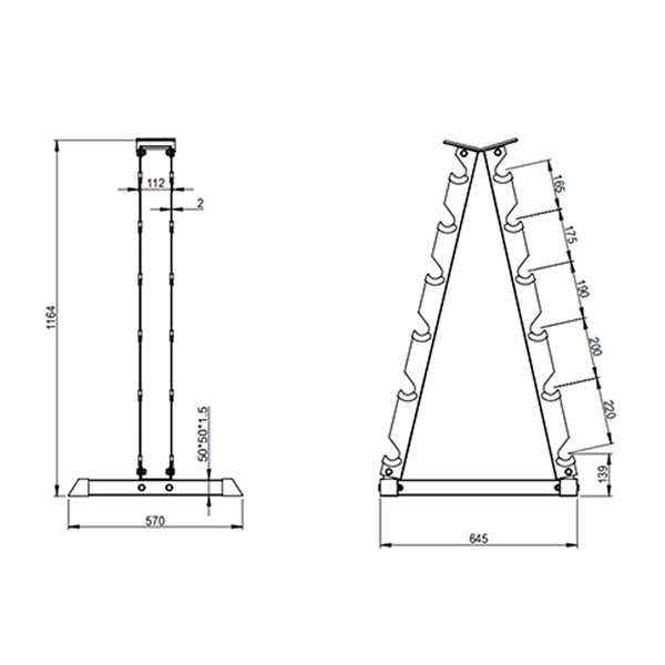 A Frame Hex Dumbbell Rack