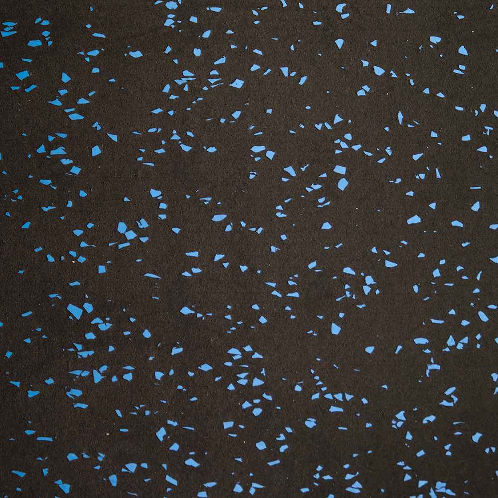 20mm Premium Black Rubber Tile (1m x 0.5m / Blue Fleck)