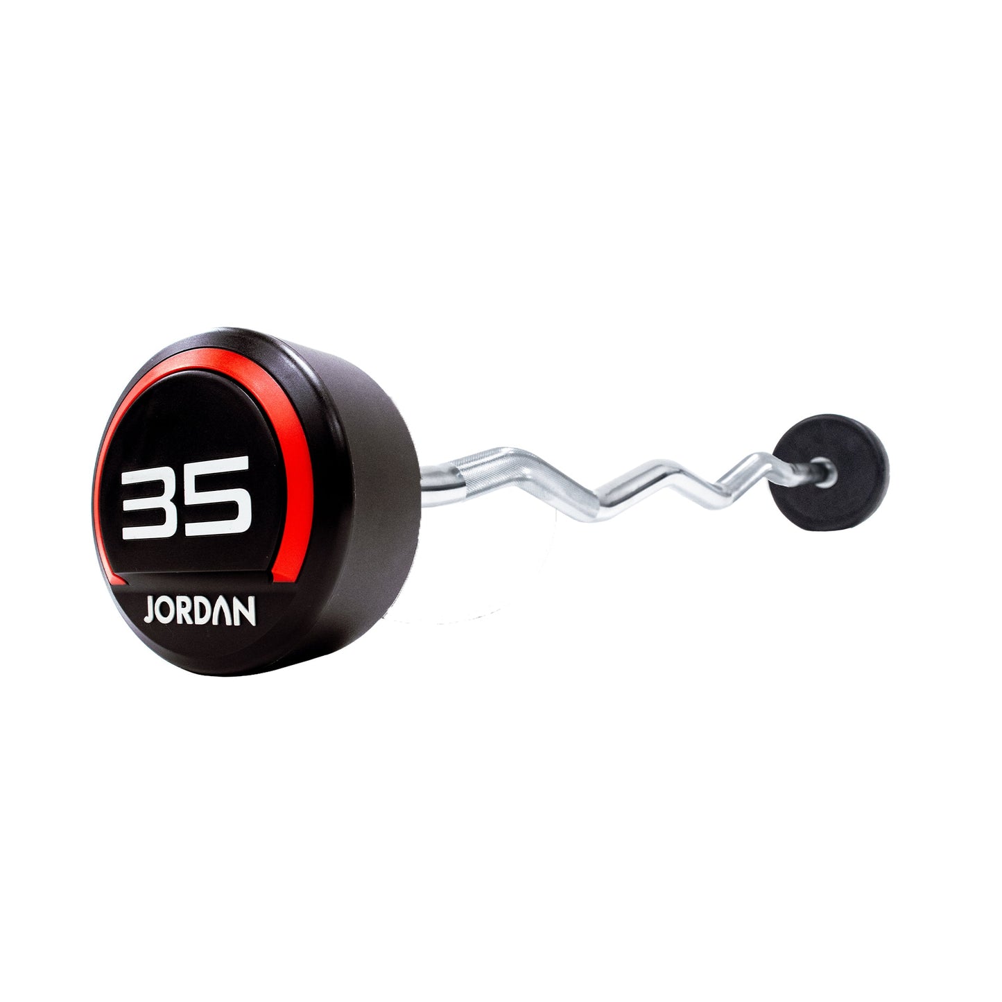 JORDAN® Fixed Barbells - Curl Bar Urethane (Red)