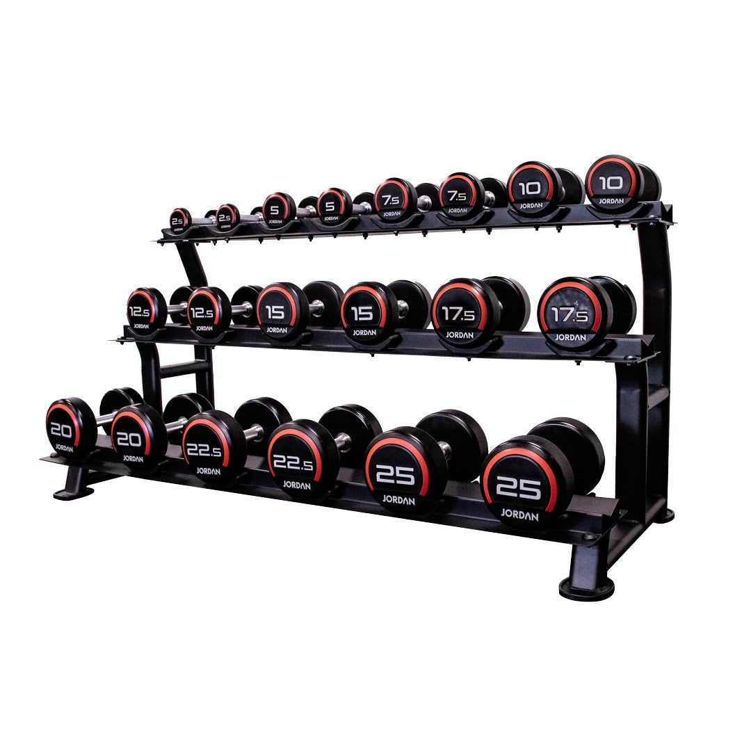 JORDAN® Urethane Dumbbells - Up to 50kg (Red)