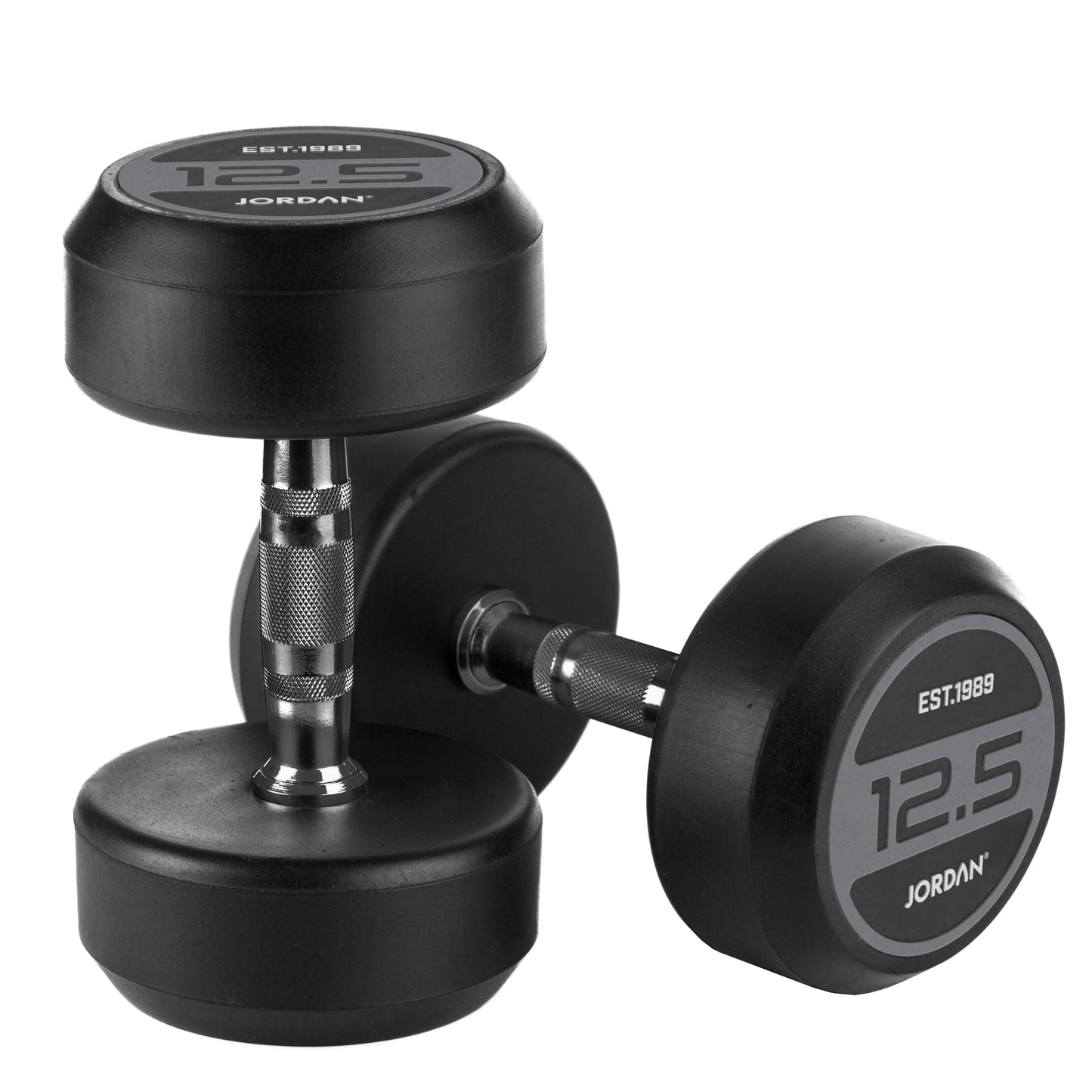 JORDAN® Rubber Dumbbells - Up to 50kg (Grey)