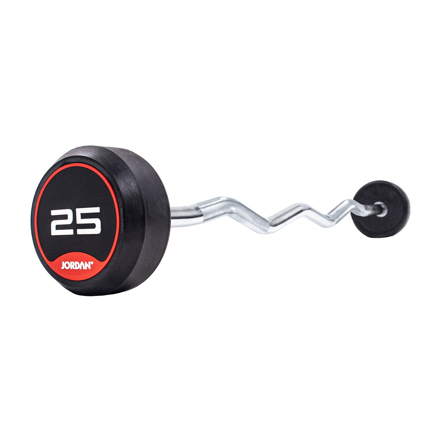 JORDAN® Fixed Barbells - Curl Bar Rubber (Red)