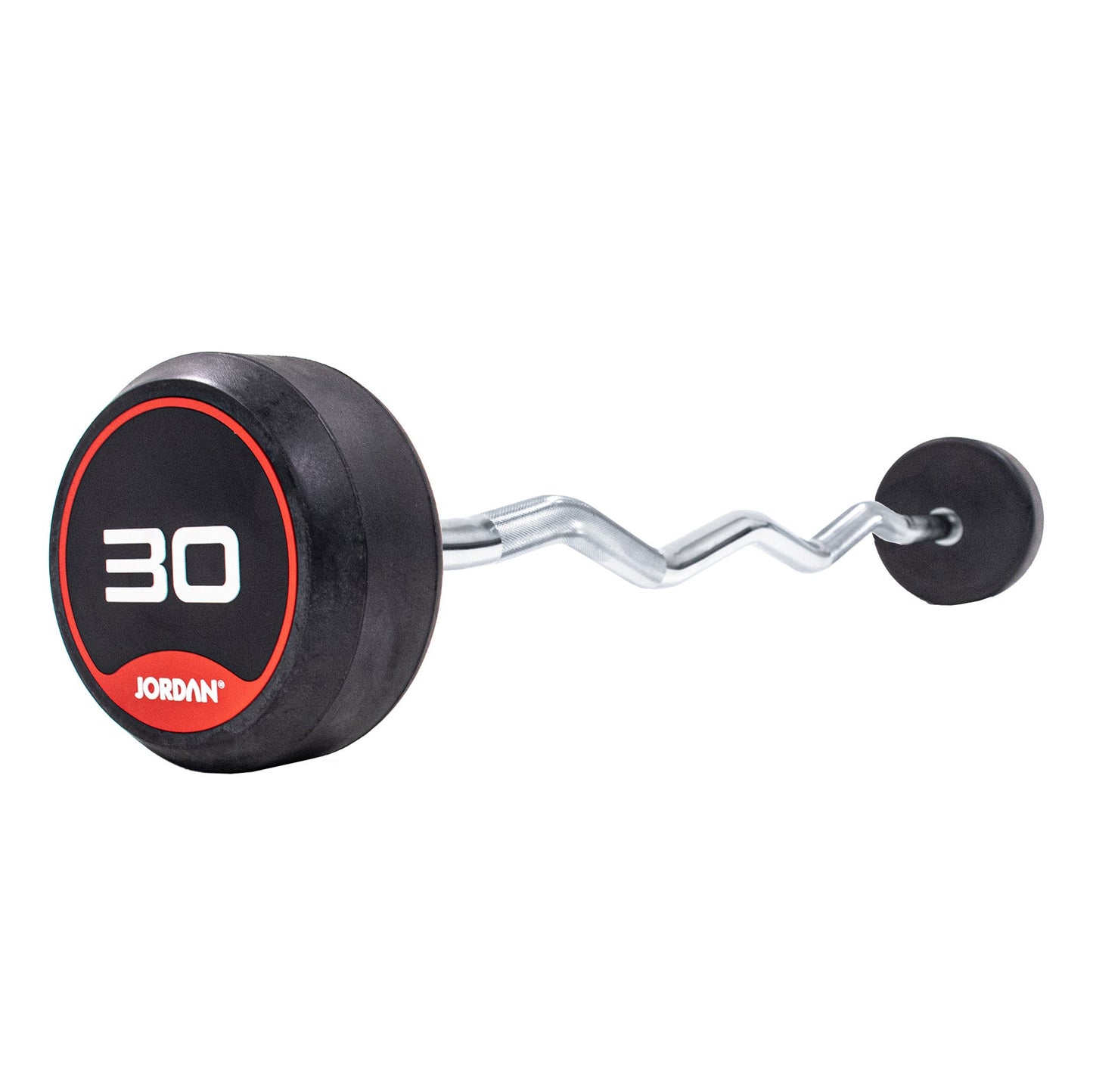 JORDAN® Fixed Barbells - Curl Bar Rubber (Red)