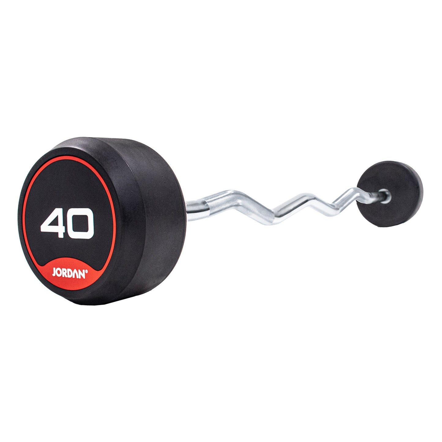 JORDAN® Fixed Barbells - Curl Bar Rubber (Red)