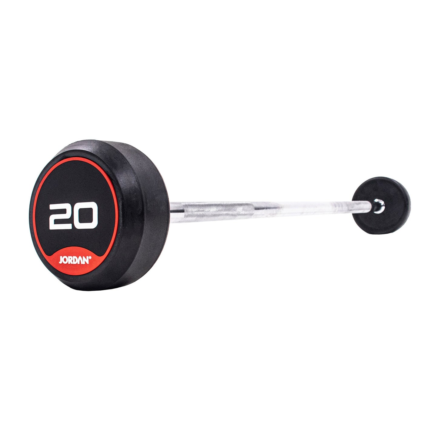 JORDAN® Fixed Barbells - Straight Bar Rubber (Red)