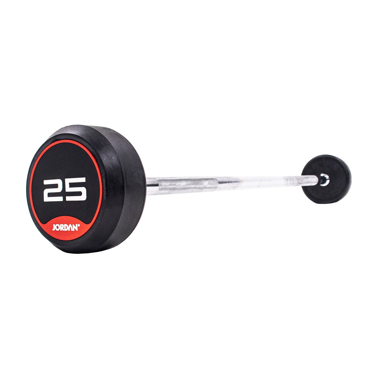 JORDAN® Fixed Barbells - Straight Bar Rubber (Red)