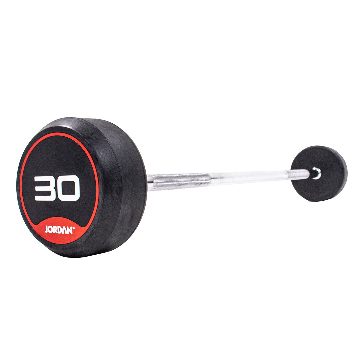 JORDAN® Fixed Barbells - Straight Bar Rubber (Red)