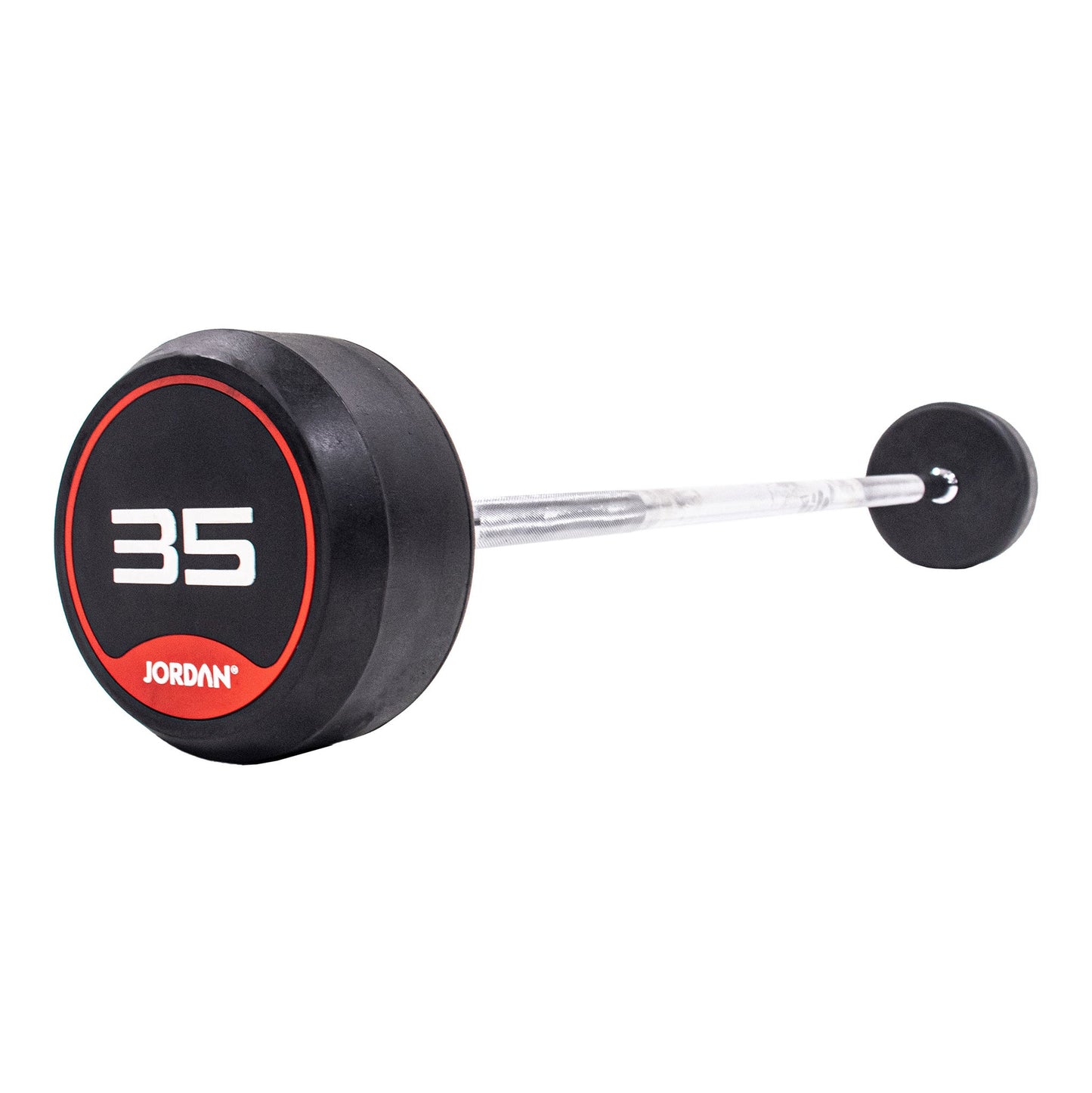 JORDAN® Fixed Barbells - Straight Bar Rubber (Red)