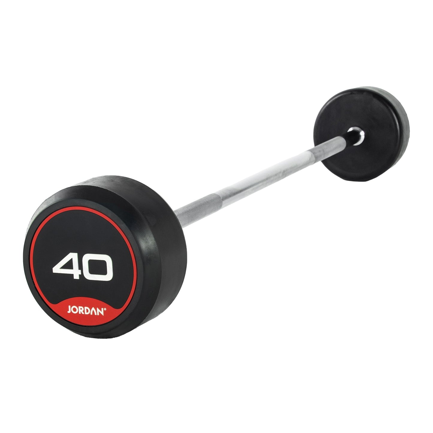 JORDAN® Fixed Barbells - Straight Bar Rubber (Red)