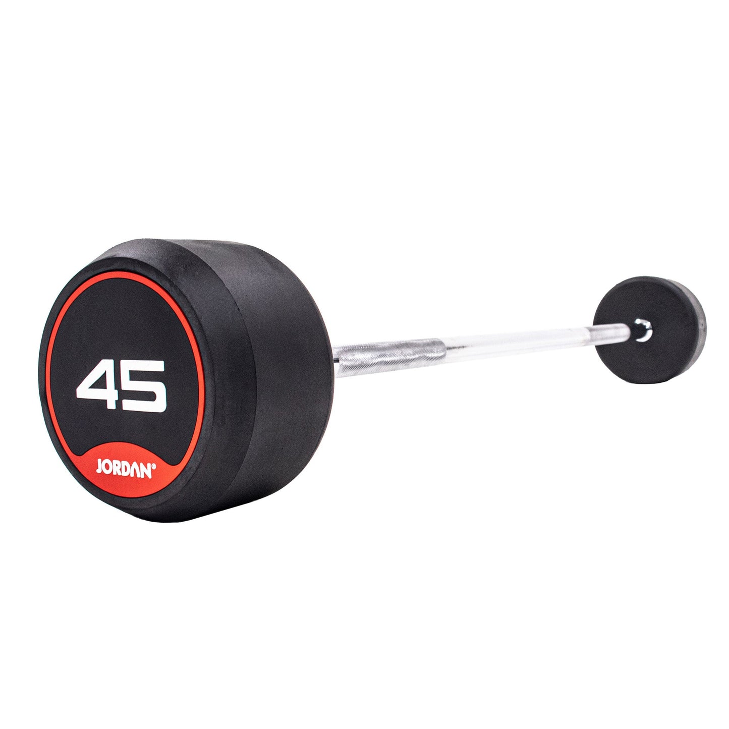 JORDAN® Fixed Barbells - Straight Bar Rubber (Red)