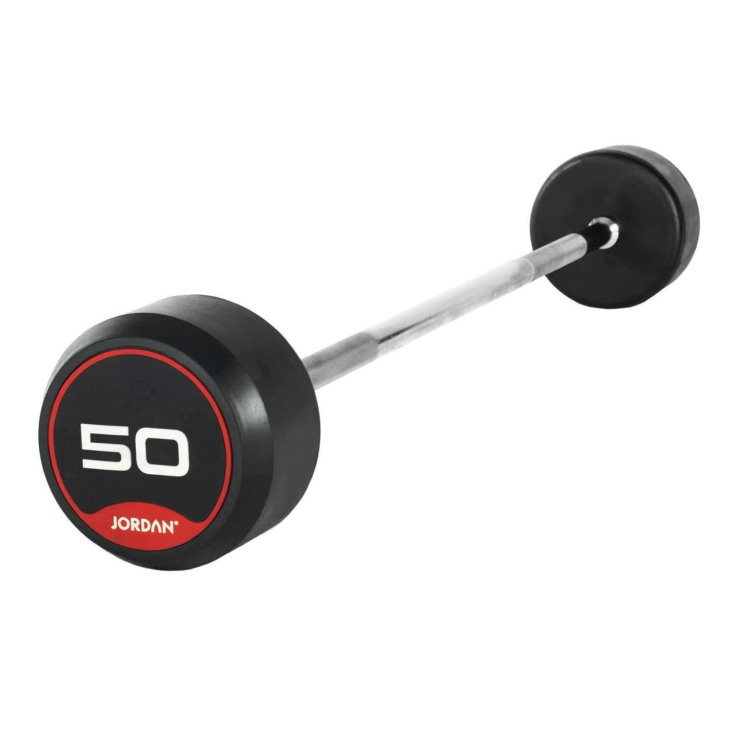 JORDAN® Fixed Barbells - Straight Bar Rubber (Red)