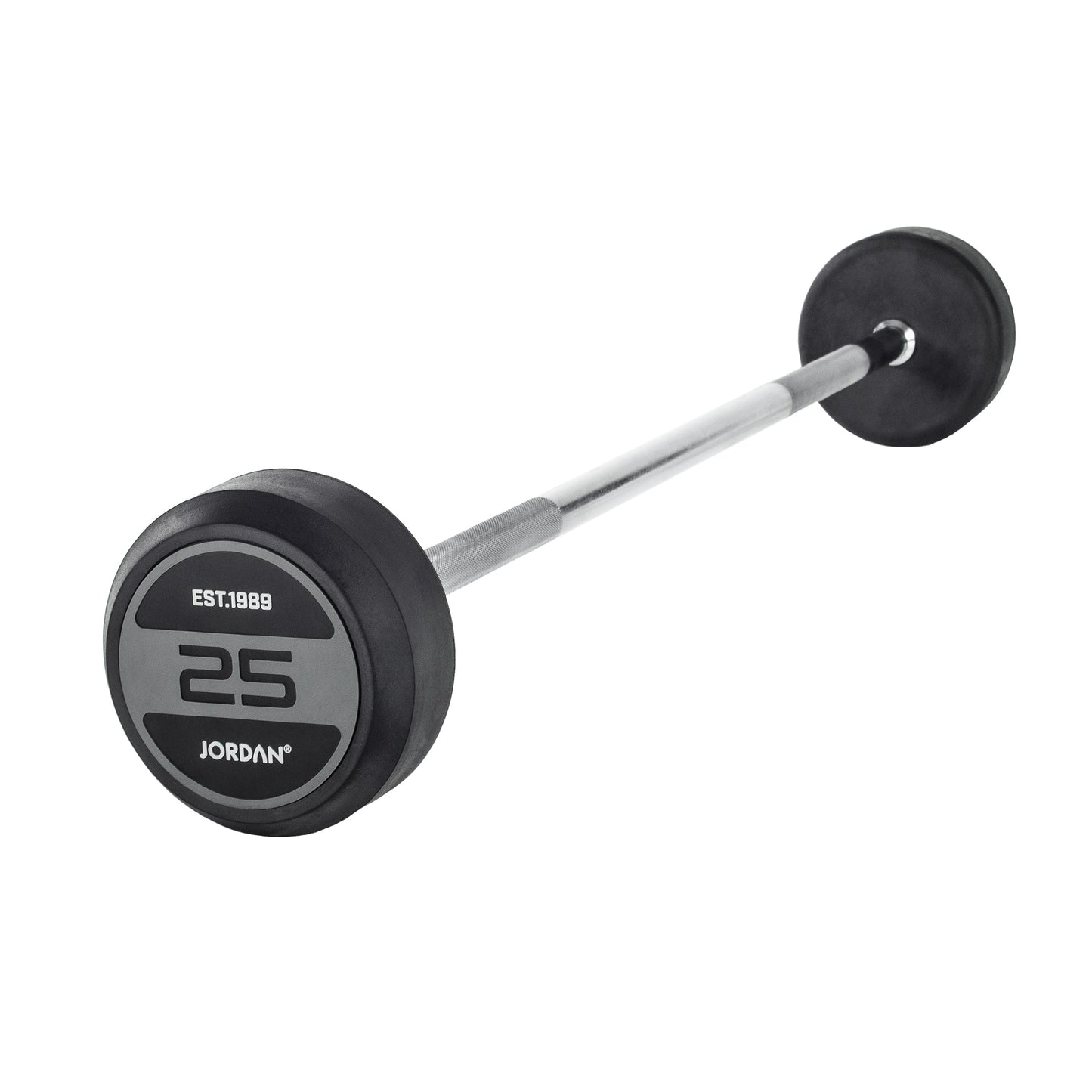 JORDAN® Fixed Barbells - Straight Bar Rubber (Grey)