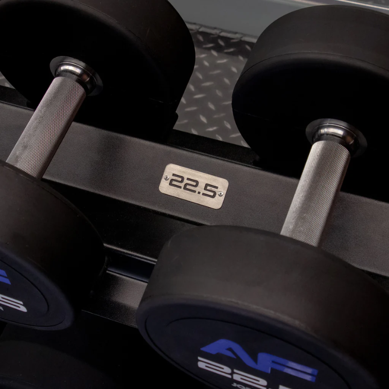 JORDAN® 10 Pair, 2 Tier Dumbbell Rack including Weight Labels (Oval Frame)