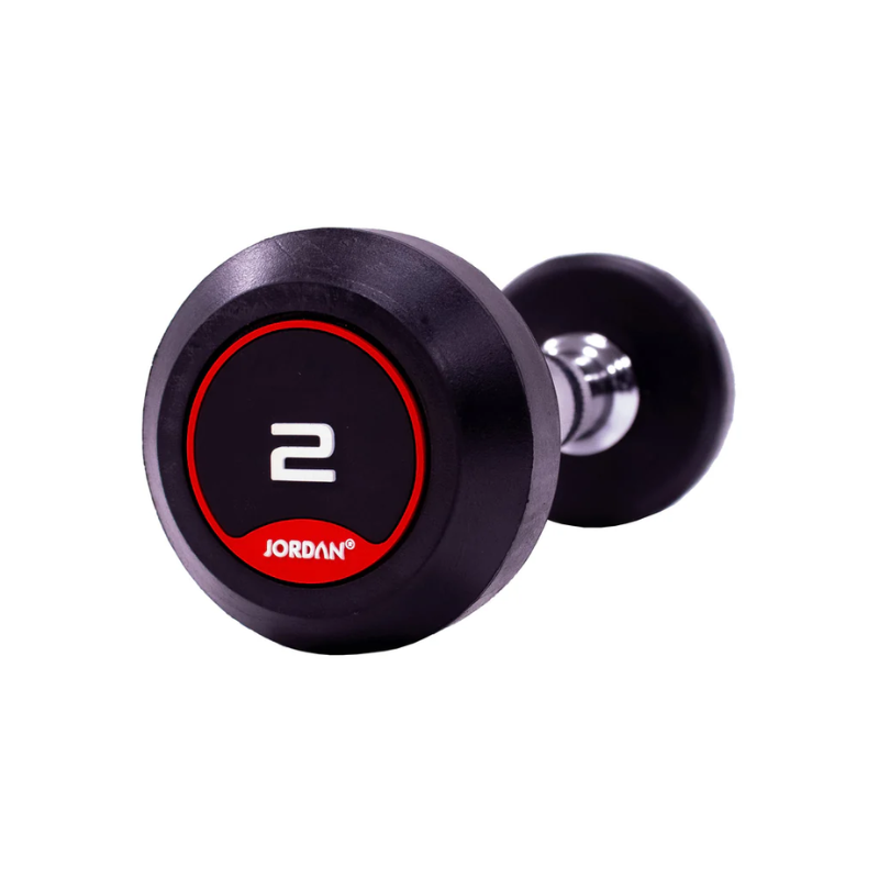 JORDAN® Rubber Dumbbells - Up to 50kg (Red)
