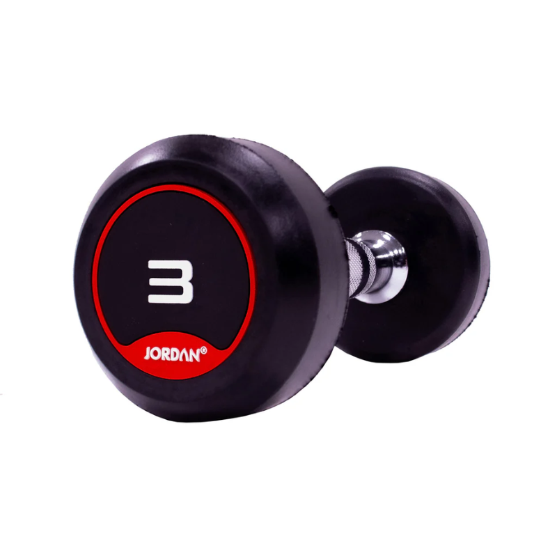 JORDAN® Rubber Dumbbells - Up to 50kg (Red)
