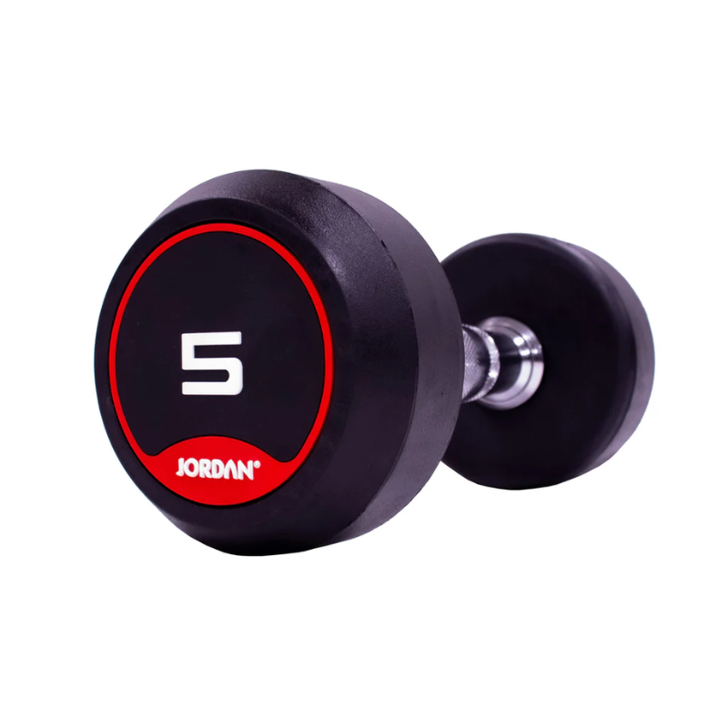 JORDAN® Rubber Dumbbells - Up to 50kg (Red)
