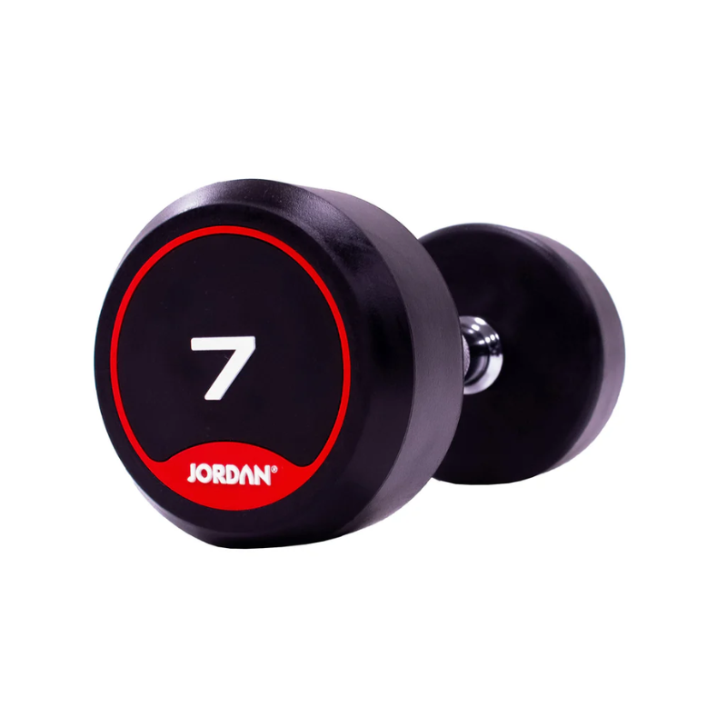 JORDAN® Rubber Dumbbells - Up to 50kg (Red)