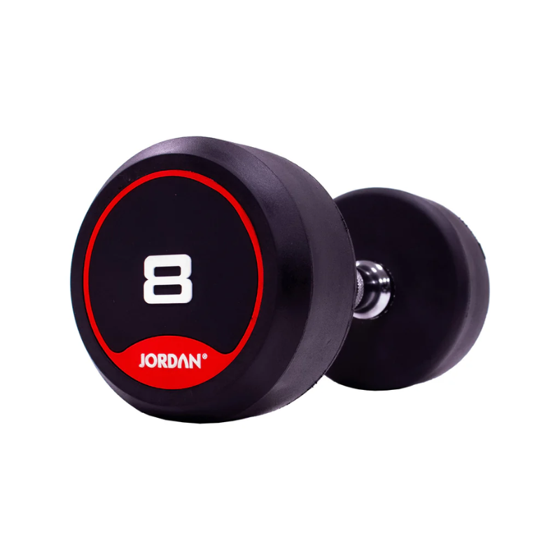 JORDAN® Rubber Dumbbells - Up to 50kg (Red)