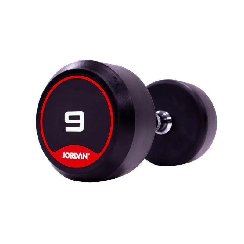 JORDAN® Rubber Dumbbells - Up to 50kg (Red)