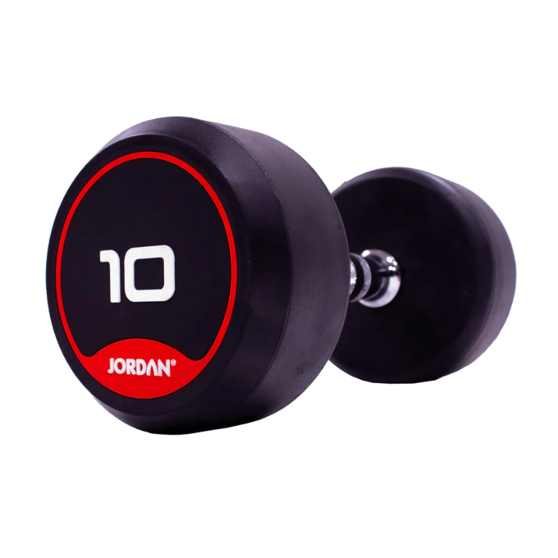 JORDAN® Rubber Dumbbells - Up to 50kg (Red)