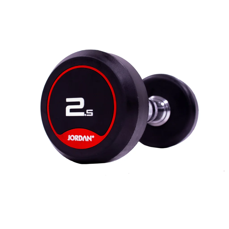 JORDAN® Rubber Dumbbells - Up to 50kg (Red)