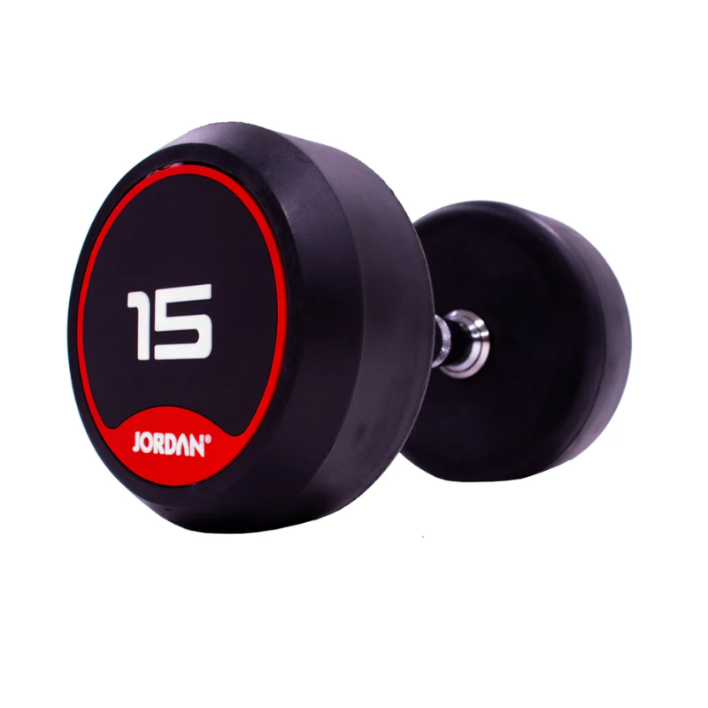 JORDAN® Rubber Dumbbells - Up to 50kg (Red)