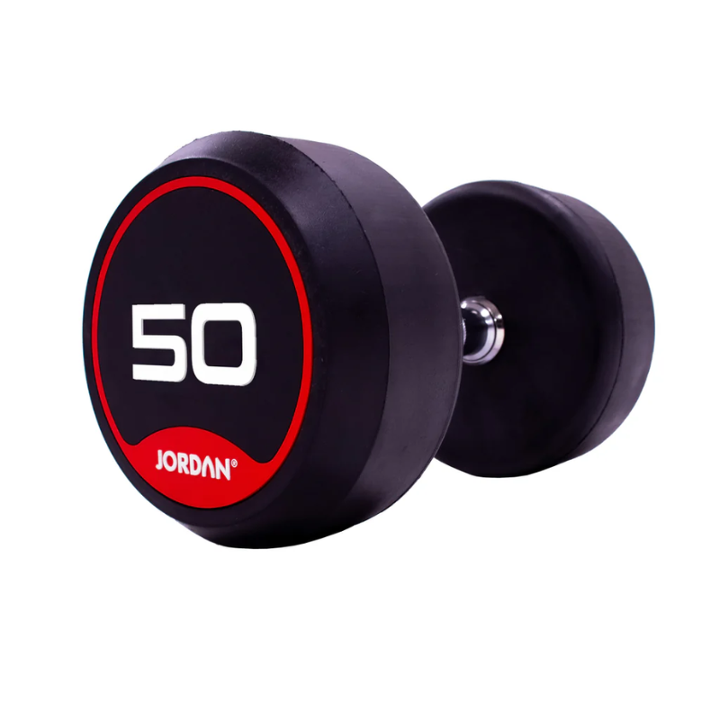 JORDAN® Rubber Dumbbells - Up to 50kg (Red)