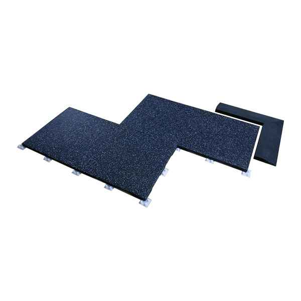 20mm Premium Black Rubber Tile (1m x 0.5m / Grey Fleck)