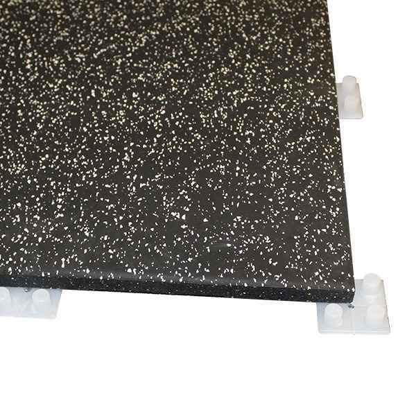 30mm Premium Black Rubber Tile (1m x 0.5m / Grey Fleck)