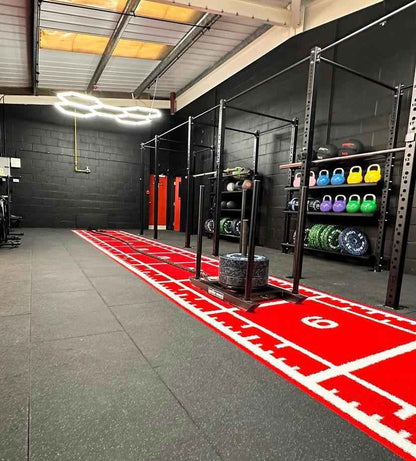 10m x 1.5m Sprint Track (Full Line Markings) – Red