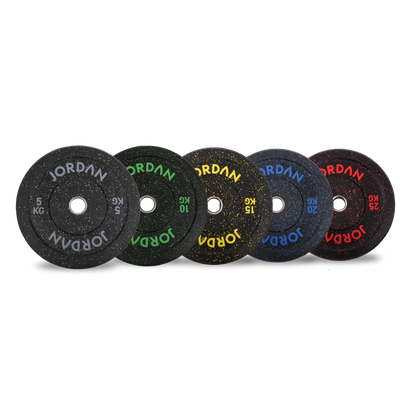 JORDAN® HG Black Rubber Bumper Weight Plates - Coloured Fleck