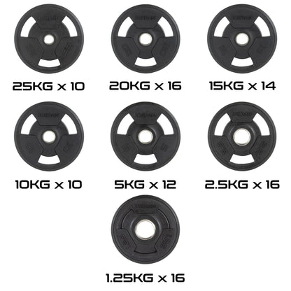 JORDAN® Rubber Tri-Grip Olympic Weight Plates - NEW DESIGN