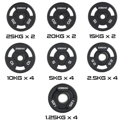 JORDAN® Urethane Tri-Grip Olympic Plates - NEW DESIGN