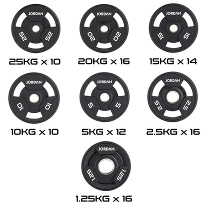 JORDAN® Urethane Tri-Grip Olympic Plates - NEW DESIGN