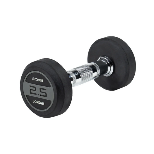 JORDAN® Rubber Dumbbells - Up to 50kg (Grey)