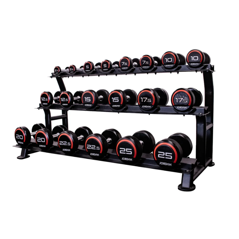 JORDAN® Urethane Dumbbells - Up to 50kg (Red)