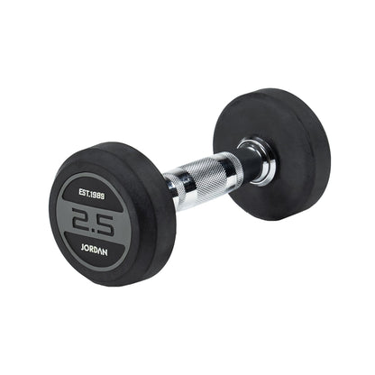 JORDAN® Rubber Dumbbells - Up to 50kg (Grey)
