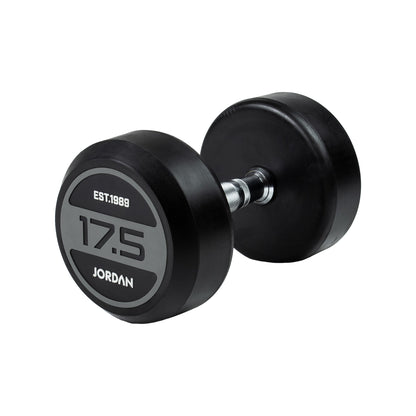 JORDAN® Rubber Dumbbells - Up to 50kg (Grey)