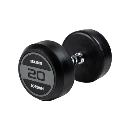 JORDAN® Rubber Dumbbells - Up to 50kg (Grey)
