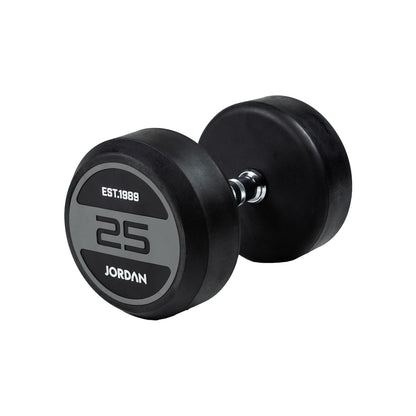 JORDAN® Rubber Dumbbells - Up to 50kg (Grey)