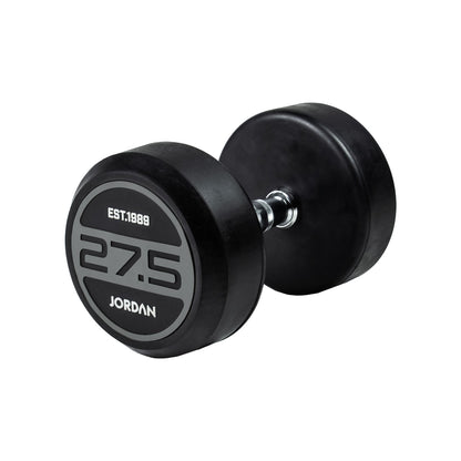 JORDAN® Rubber Dumbbells - Up to 50kg (Grey)