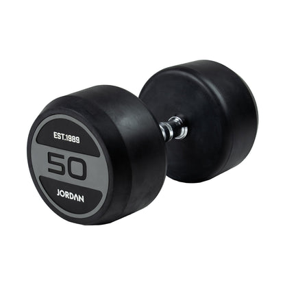 JORDAN® Rubber Dumbbells - Up to 50kg (Grey)