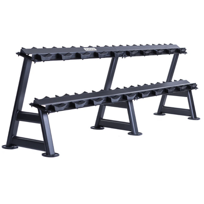 JORDAN® 10 Pair, 2 Tier Dumbbell Rack including Weight Labels (Oval Frame)