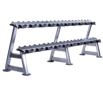 JORDAN® 10 Pair, 2 Tier Dumbbell Rack including Weight Labels (Oval Frame)