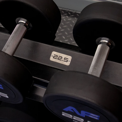 JORDAN® 10 Pair, 2 Tier Dumbbell Rack including Weight Labels (Oval Frame)